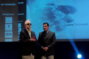 Bikram Bahadur Rana receives para-athlete of the year award.