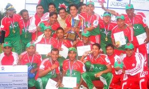 Nepal Army team with trophy.
