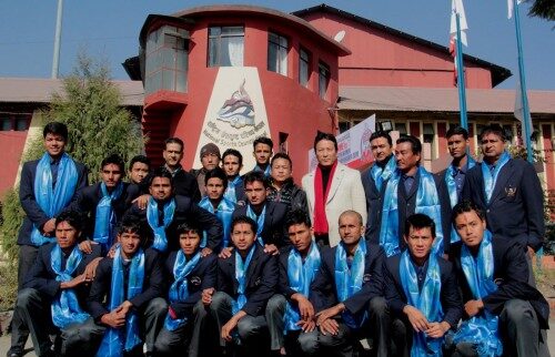 U-19 team with National Sports Council Member Secretary Yuvaraj Lama. (Photo courtesy: NSC) 