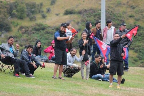 Nepal's fans at Queenstown, New Zealand during match against Scotland. Photo: Devendra Subedi