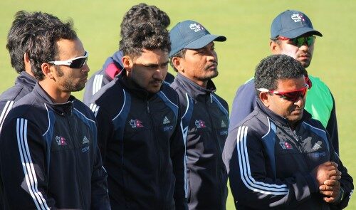 Nepali players & coach after loss to Scotland. Photo: Devendra Subedi