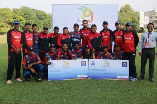 Nepal U19 after the win. Photo: CAN